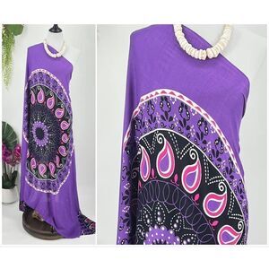 Purple/Pink Mandala SARONG Kīkepa Pareo Lavalava Beach Wrap Skirt Summer Scarf